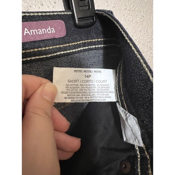 Women's Gloria Vanderbilt Jeans, Dark Wash, Light Stitching, 5 Pockets,Petite 14 - Picture 5 of 5